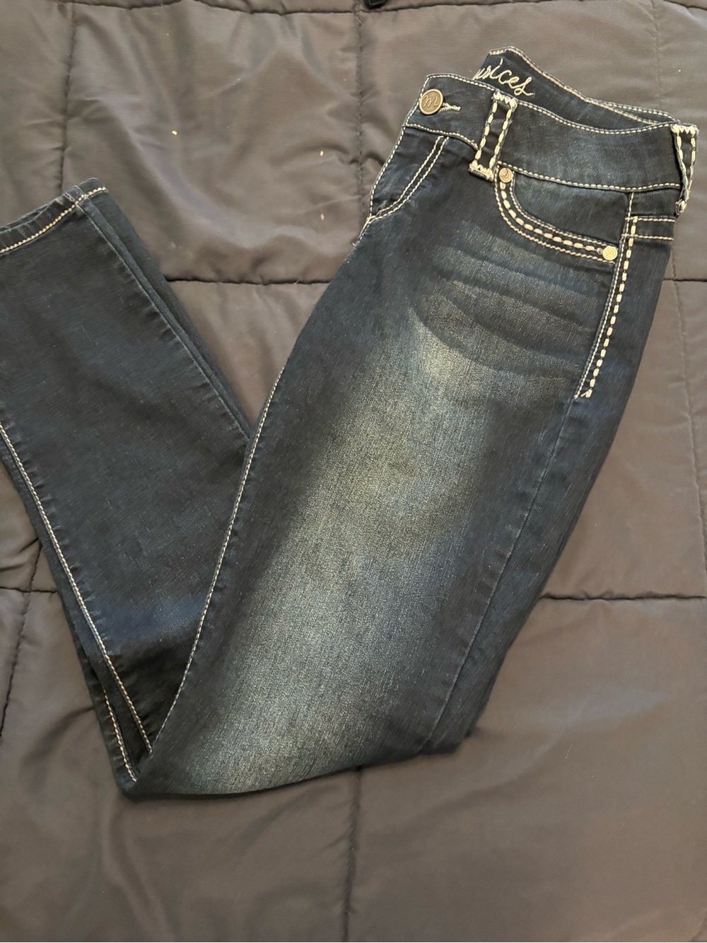 Maurices Dark Blue Skinny Jeans with Contrast Stitching